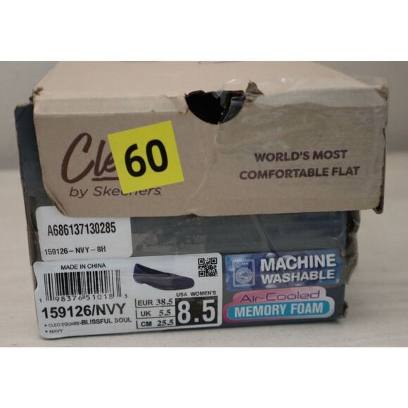 Cleo's x Skechers 159126 Women Sz 8.5 Navy Blue Cleo Square Blissful Soul Flats - Picture 12 of 12